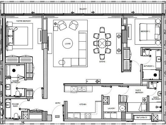 Terrace Level  Apartments Floor Plan